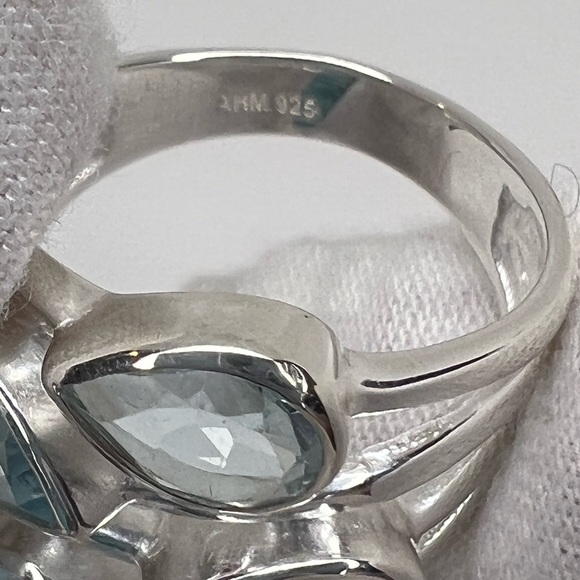 Genuine Blue Topaz .925 Sterling Silver Ring - Picture 14 of 16